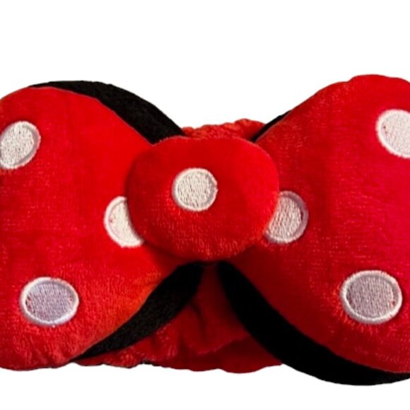 The Creme Shop x Disney Minnie Mouse NWOB Set of 2 Spa Plush Headbands Red Pink - Picture 2 of 13